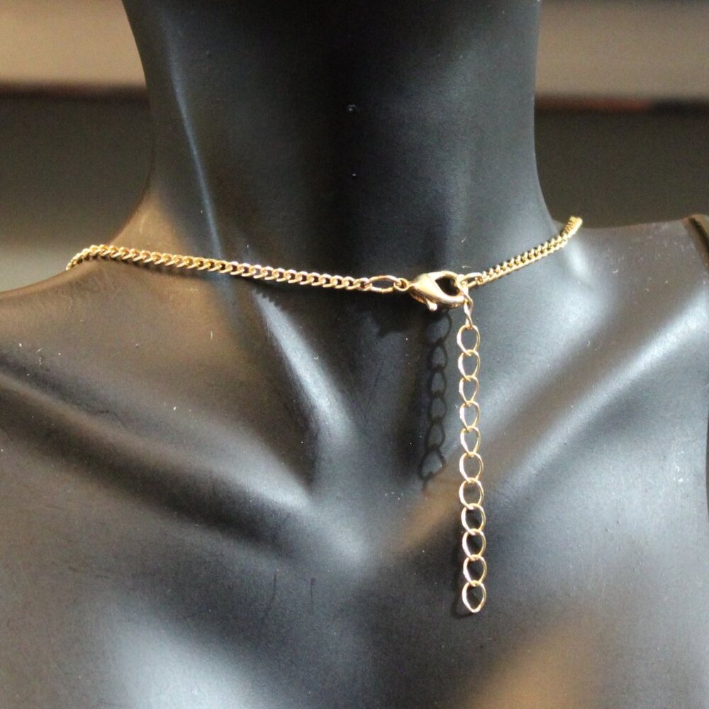 Rectangular Rose Quartz Stone Pendant Necklace - image 6